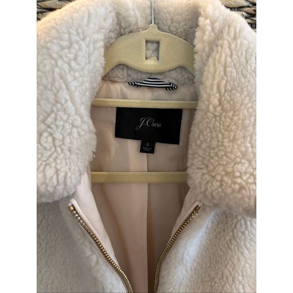 J.Crew Plush fleece bomber jacket In Scottish Lamb Sm, $198 - Picture 4 of 11